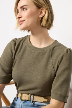 Tops & Tees<EVEREVE Cleo Puff Sleeve Top Olive