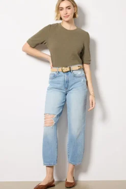 Tops & Tees<EVEREVE Cleo Puff Sleeve Top Olive