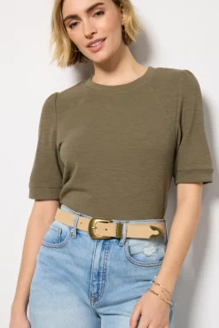 Tops & Tees<EVEREVE Cleo Puff Sleeve Top Olive