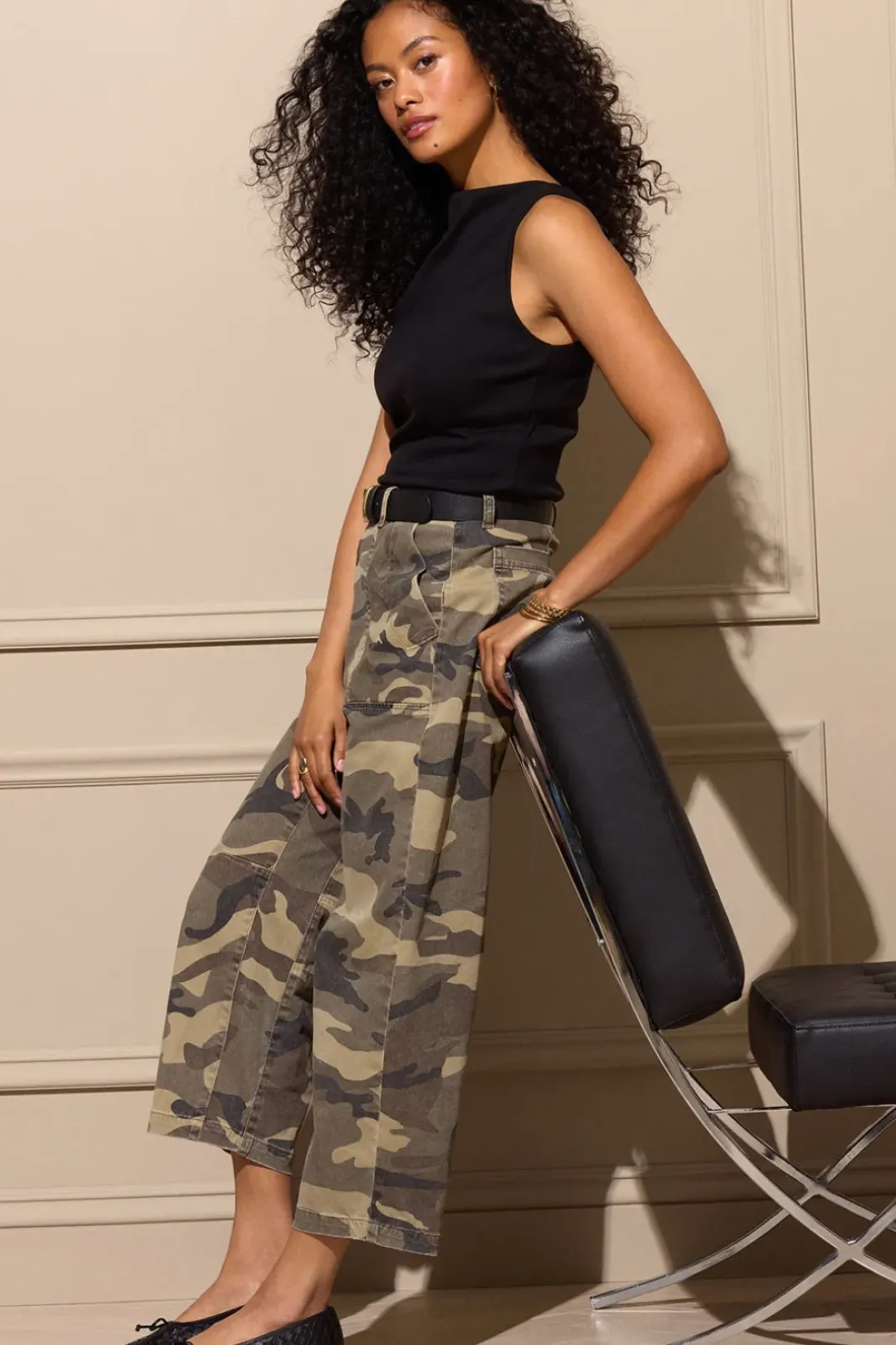 Tops & Tees<MICHAEL STARS Coco Ruched Ultra Rib Top Black