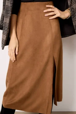 Skirts<EVEREVE Coco Suede Skirt Tobacco