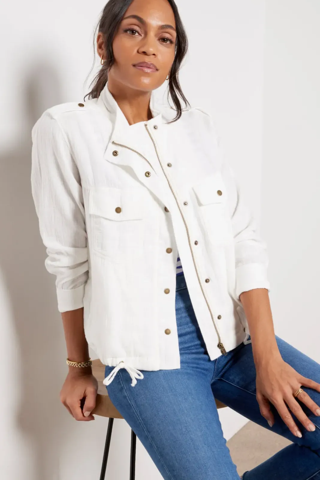 Blazers & Jackets<RAILS Collins Double Gauze Jacket White