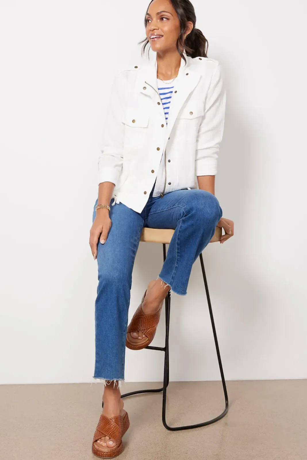 Blazers & Jackets<RAILS Collins Double Gauze Jacket White