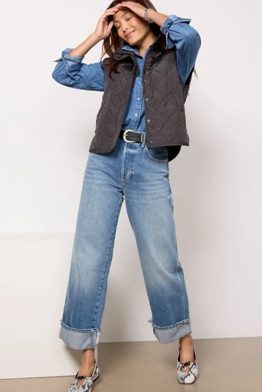 Blazers & Jackets<EVEREVE Cooper Quilted Vest Washedblack