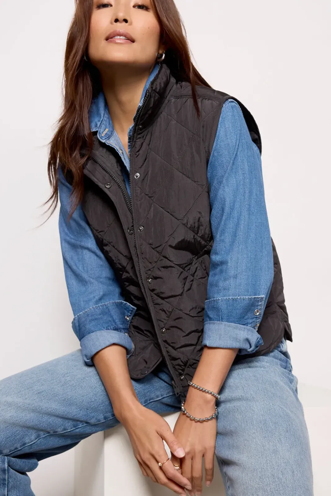 Blazers & Jackets<EVEREVE Cooper Quilted Vest Washedblack