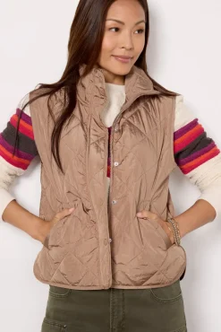 Blazers & Jackets<EVEREVE Cooper Quilted Vest Taupe