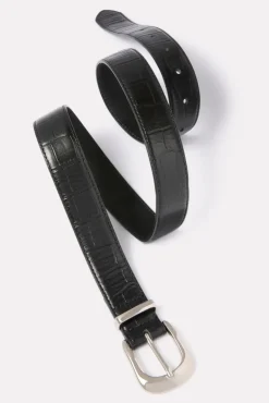 Belts<EVEREVE Corinne Croco Belt Black