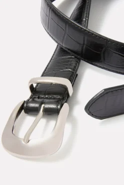 Belts<EVEREVE Corinne Croco Belt Black