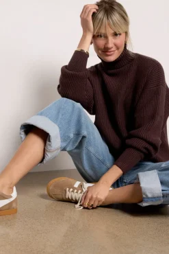 Sweaters<GOOD AMERICAN Cozy Rib Turtleneck Bark