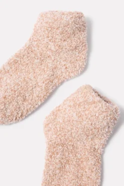 Socks<BAREFOOT DREAMS CozyChic Heathered Tennis Socks Willow/White