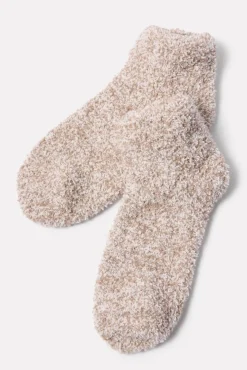 Socks<BAREFOOT DREAMS CozyChic Heathered Tennis Socks Nickel/White