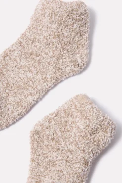 Socks<BAREFOOT DREAMS CozyChic Heathered Tennis Socks Nickel/White