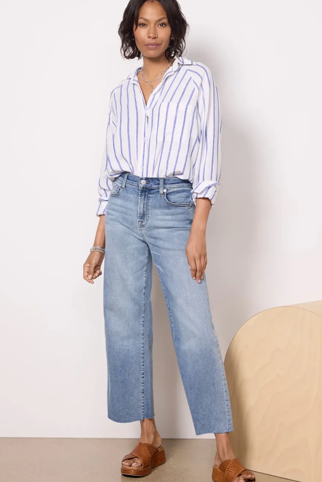Jeans<7 FOR ALL MANKIND Cropped Alexa w Raw Hem Heidi