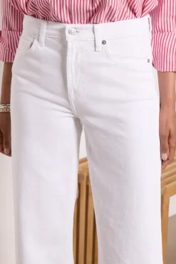 Jeans<7 FOR ALL MANKIND Cropped Alexa w Raw Hem White