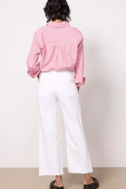 Jeans<7 FOR ALL MANKIND Cropped Alexa w Raw Hem White