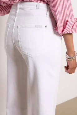 Jeans<7 FOR ALL MANKIND Cropped Alexa w Raw Hem White