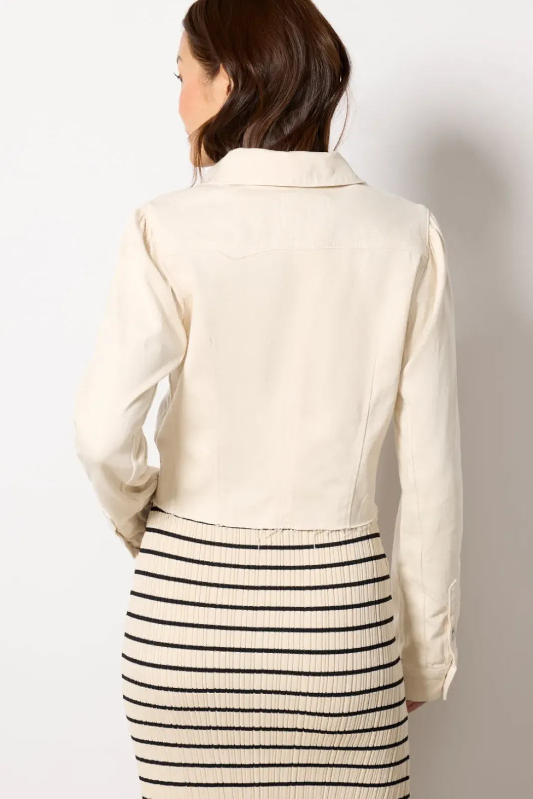 Blazers & Jackets<PAIGE Cropped Pacey Denim Jacket Quartzsand