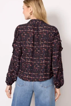 Tops & Tees<EVEREVE Dana Ruffle Blouse Black/Multi