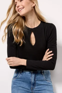 Tops & Tees<NATION LTD Dania Keyhole Tee Black