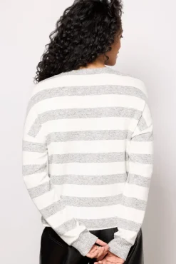 Tops & Tees<EVEREVE Danica Stripe Brushed Top Grey/White