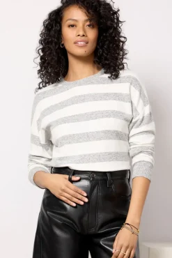 Tops & Tees<EVEREVE Danica Stripe Brushed Top Grey/White