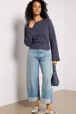 Sweatshirts<NATION LTD Darlene Envelope Neck Sweatshirt Graphite