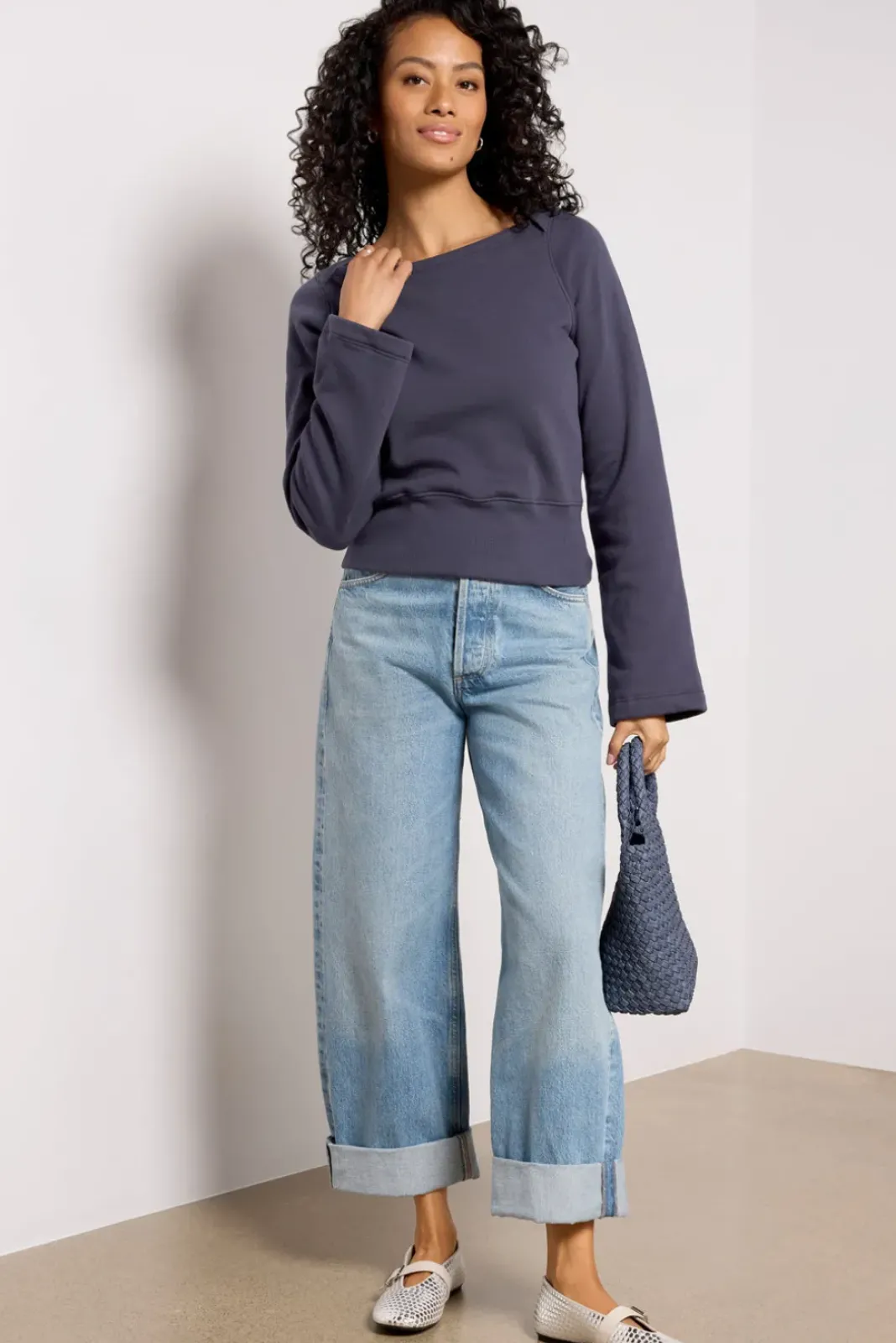 Sweatshirts<NATION LTD Darlene Envelope Neck Sweatshirt Graphite