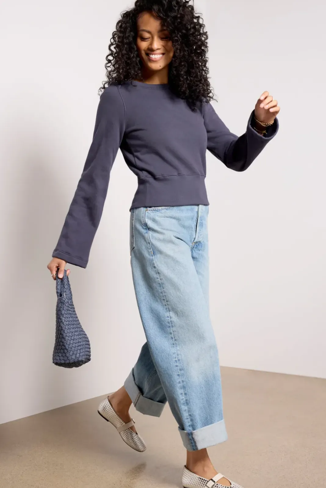 Sweatshirts<NATION LTD Darlene Envelope Neck Sweatshirt Graphite