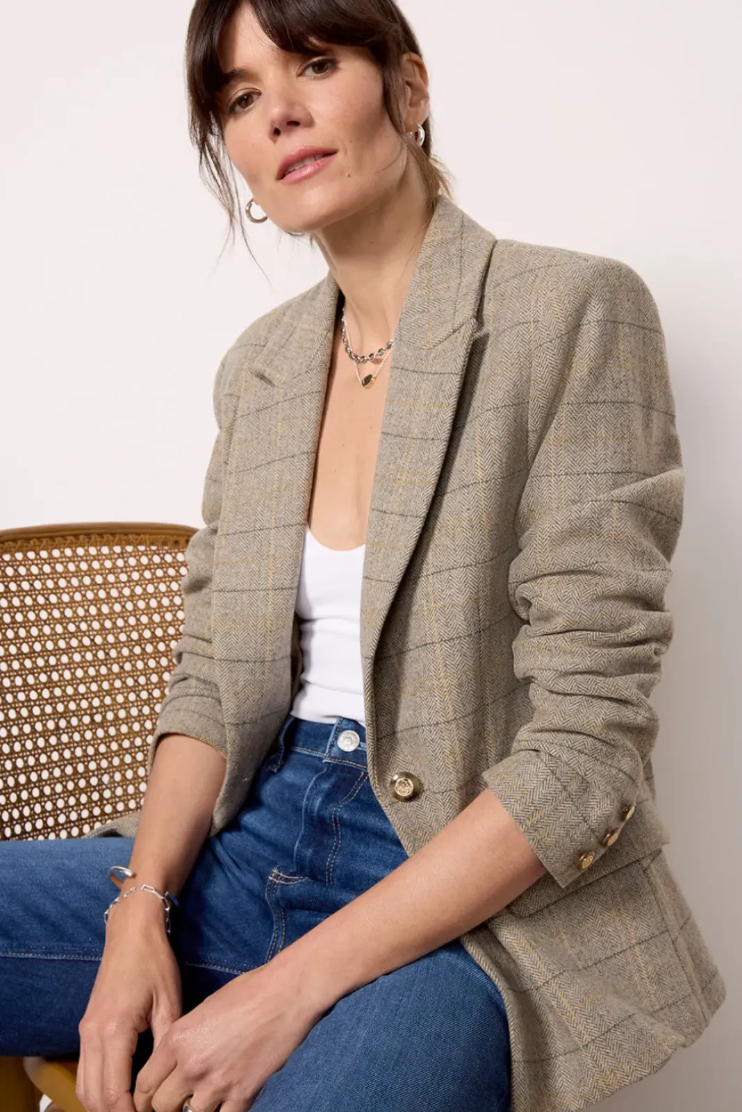 Blazers & Jackets<EVEREVE Dawson Plaid Blazer Winterwhite