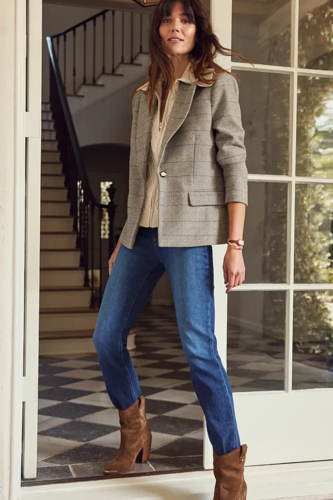 Blazers & Jackets<EVEREVE Dawson Plaid Blazer Winterwhite