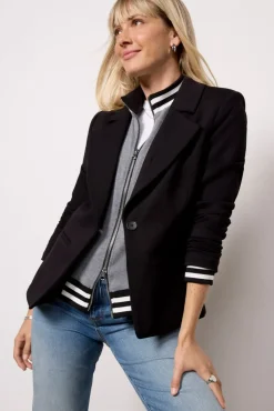 Blazers & Jackets<EVEREVE Dawson Varsity Blazer Black