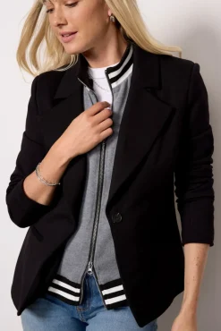 Blazers & Jackets<EVEREVE Dawson Varsity Blazer Black