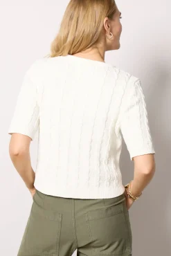 Sweaters<DESIGN HISTORY Delaney Ladylike Cardigan White