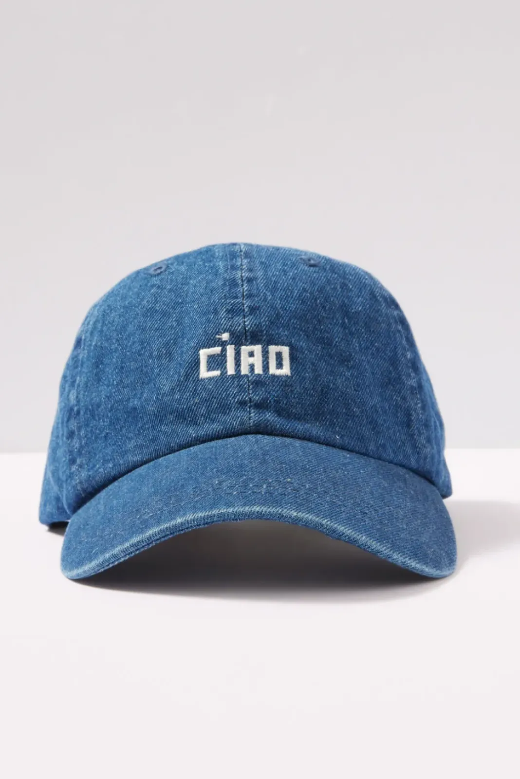 Hats<CLARE V. Denim Baseball Hat Navydenim/Cream