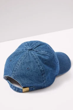 Hats<CLARE V. Denim Baseball Hat Navydenim/Cream