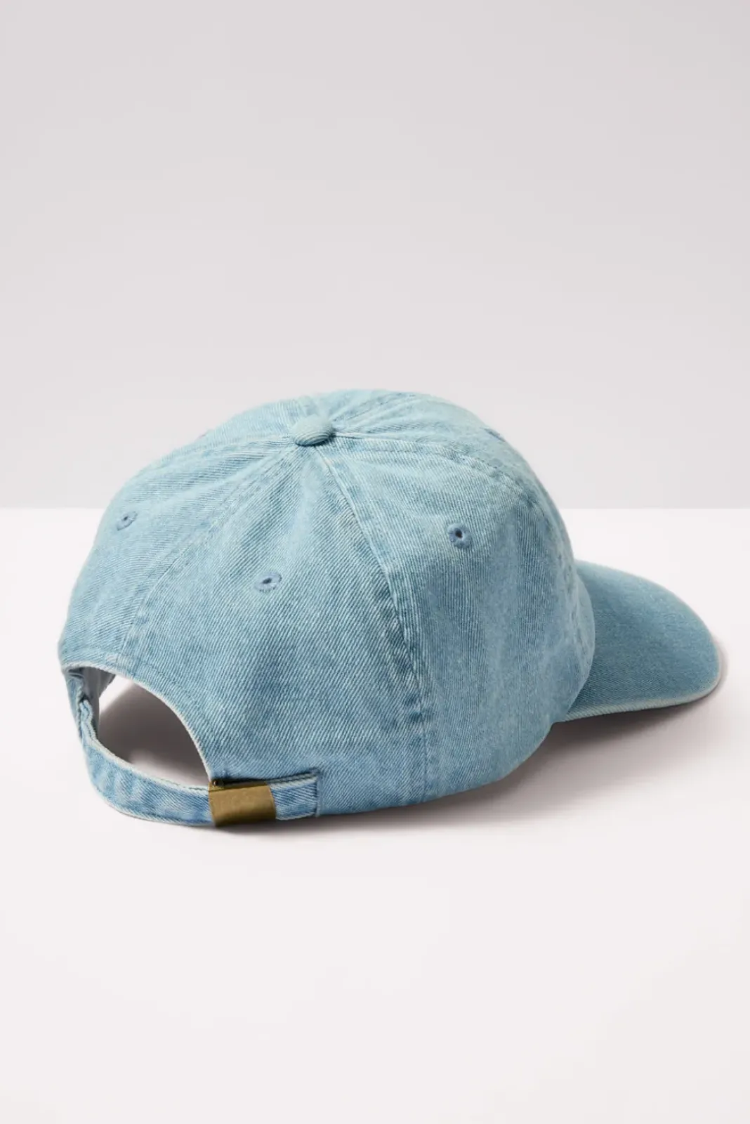 Hats<CLARE V. Denim Baseball Hat Blue/Poppy