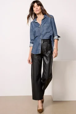 Tops & Tees<CLOTH AND STONE Denim Shirt Horizonwash