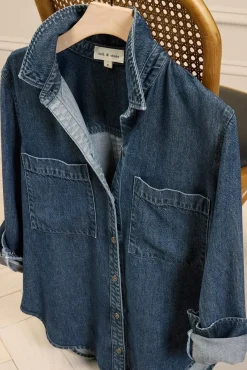 Tops & Tees<CLOTH AND STONE Denim Shirt Horizonwash