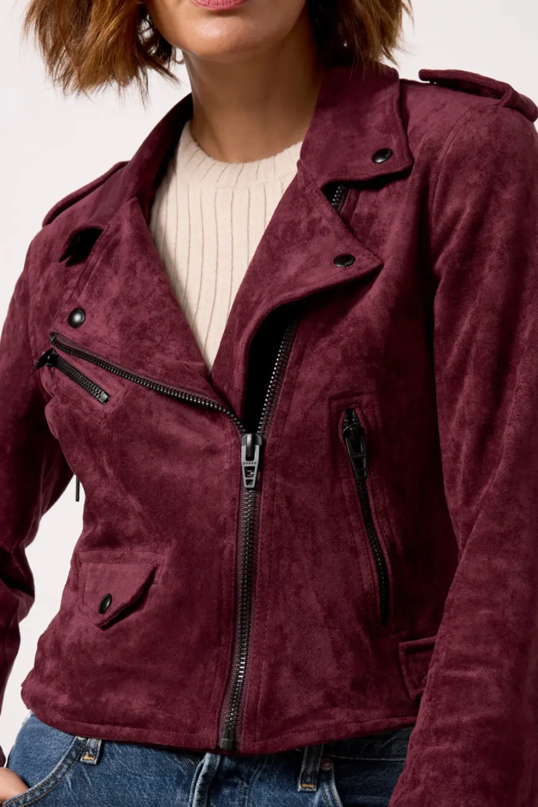 Blazers & Jackets<BLANKNYC Dessert Wine Moto Burgundy