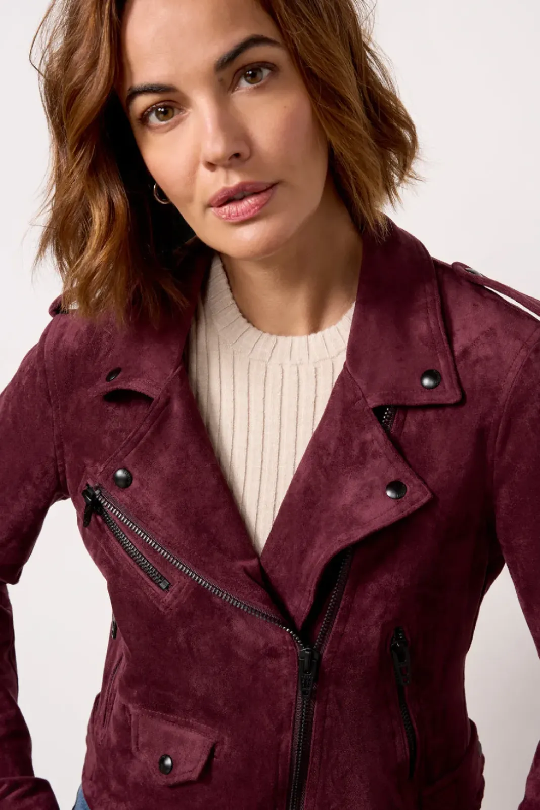 Blazers & Jackets<BLANKNYC Dessert Wine Moto Burgundy
