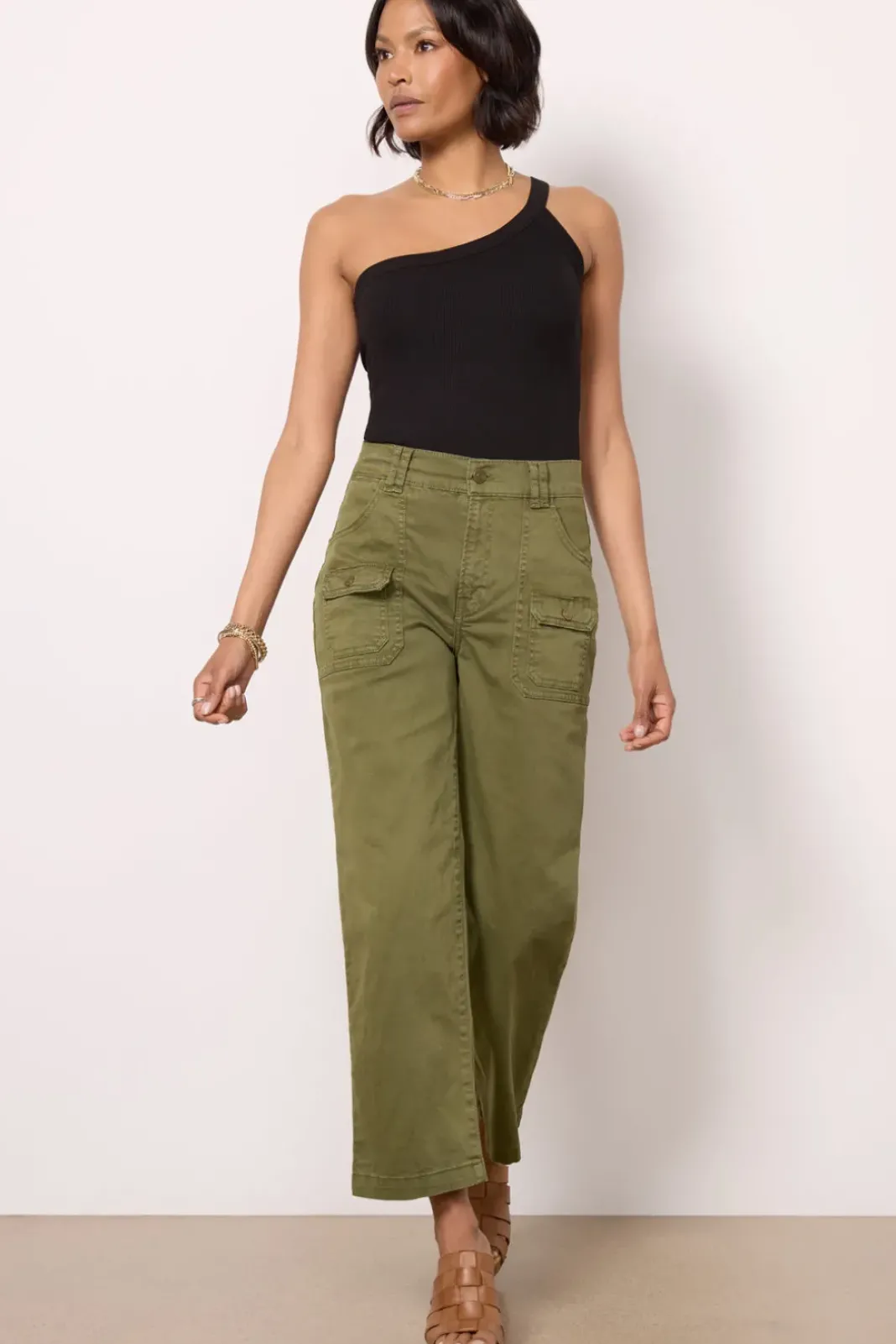 Tops & Tees<LNA Detra One Shoulder Rib Top Black