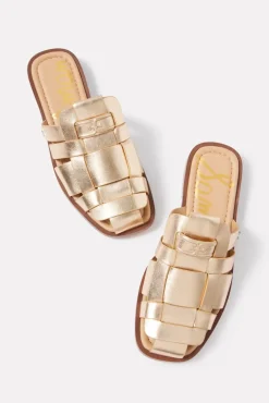 Shoes<SAM EDELMAN Dina Fisherman Slide Goldquartz