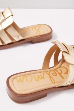 Shoes<SAM EDELMAN Dina Fisherman Slide Goldquartz