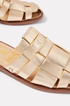Shoes<SAM EDELMAN Dina Fisherman Slide Goldquartz