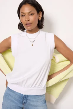 Tops & Tees<STATESIDE Dove Modal Muscle Top White