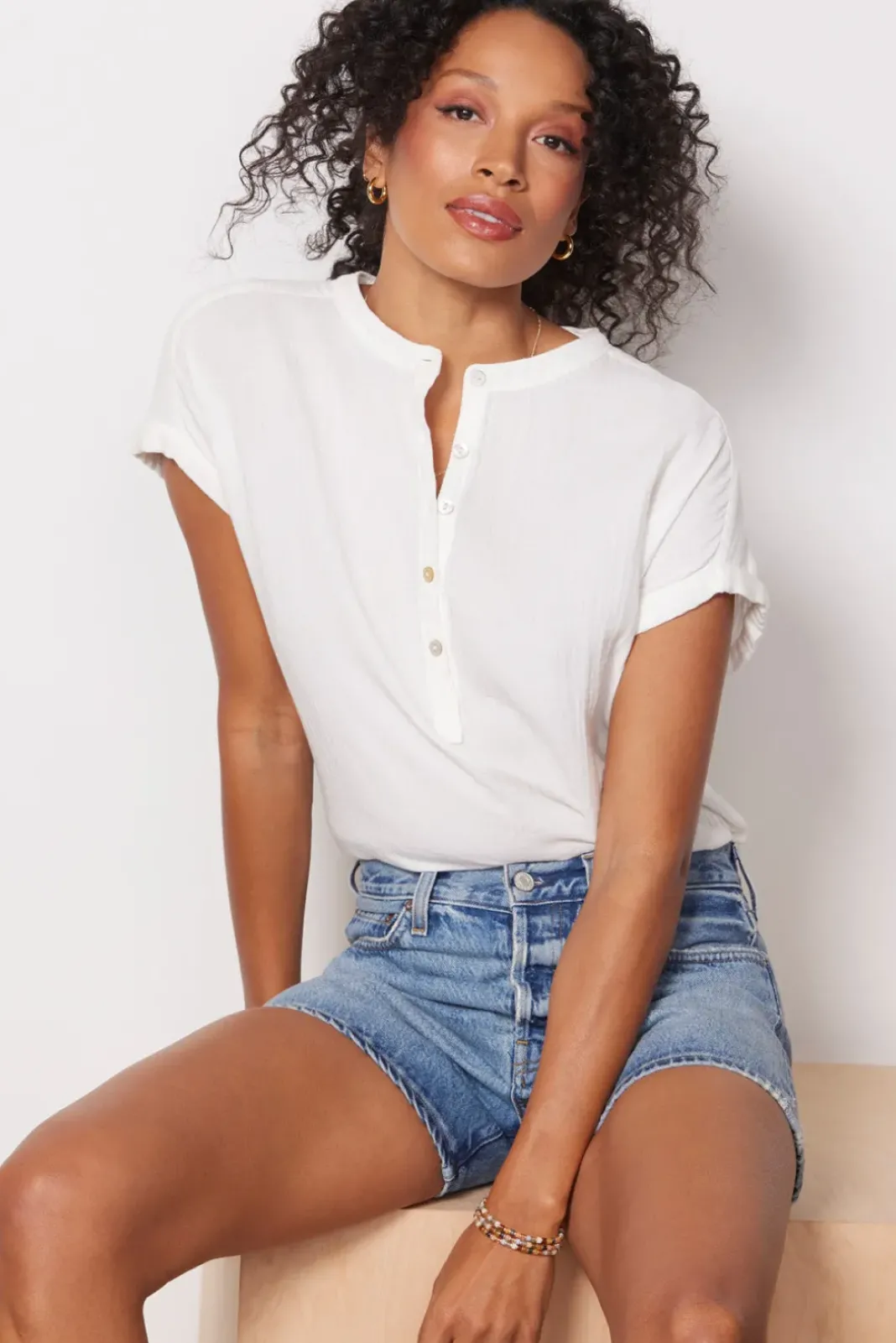 Tops & Tees<FAHERTY Dream Cotton Desmond Top White
