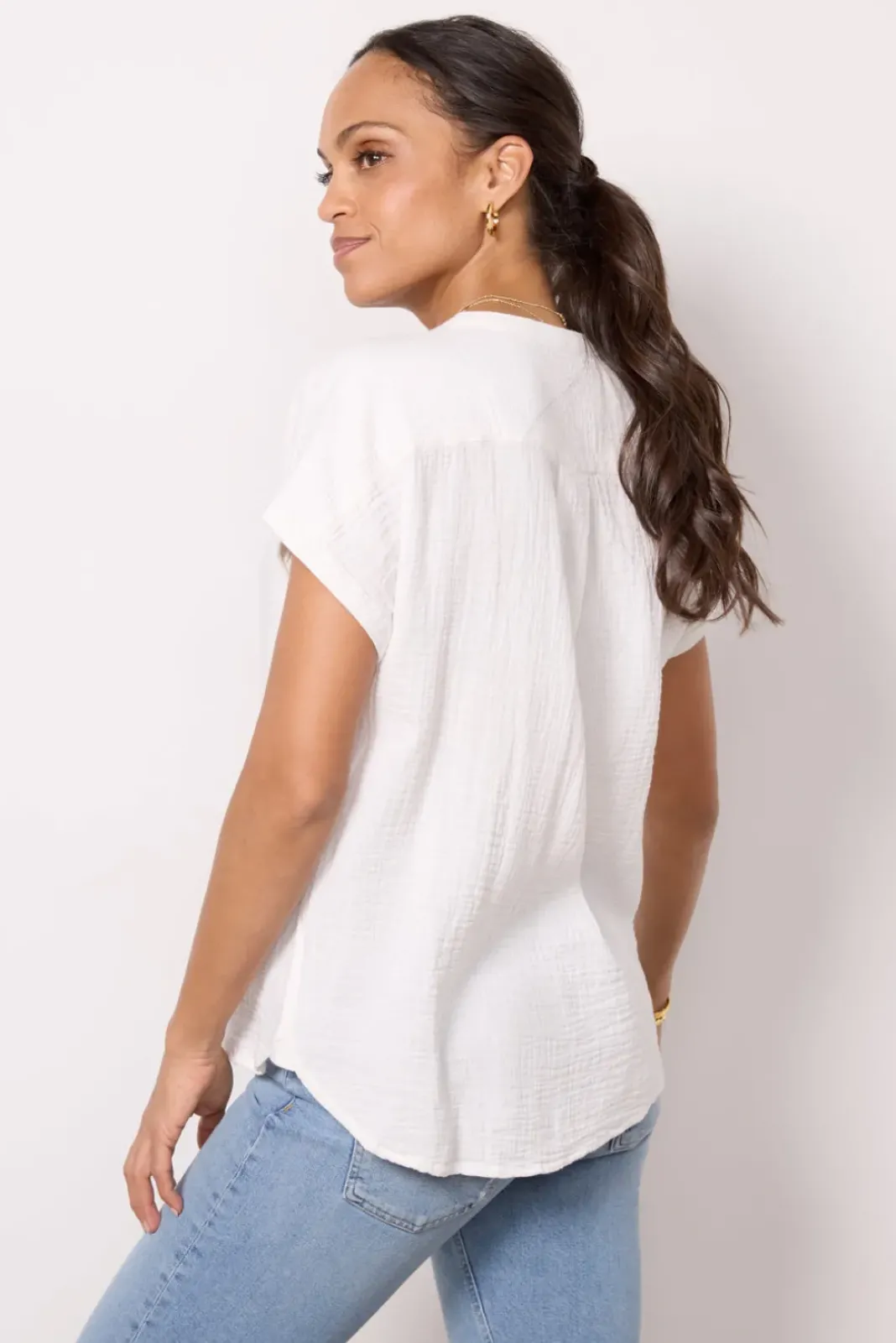 Tops & Tees<FAHERTY Dream Cotton Desmond Top White