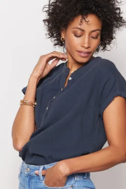 Tops & Tees<FAHERTY Dream Cotton Desmond Top Navy
