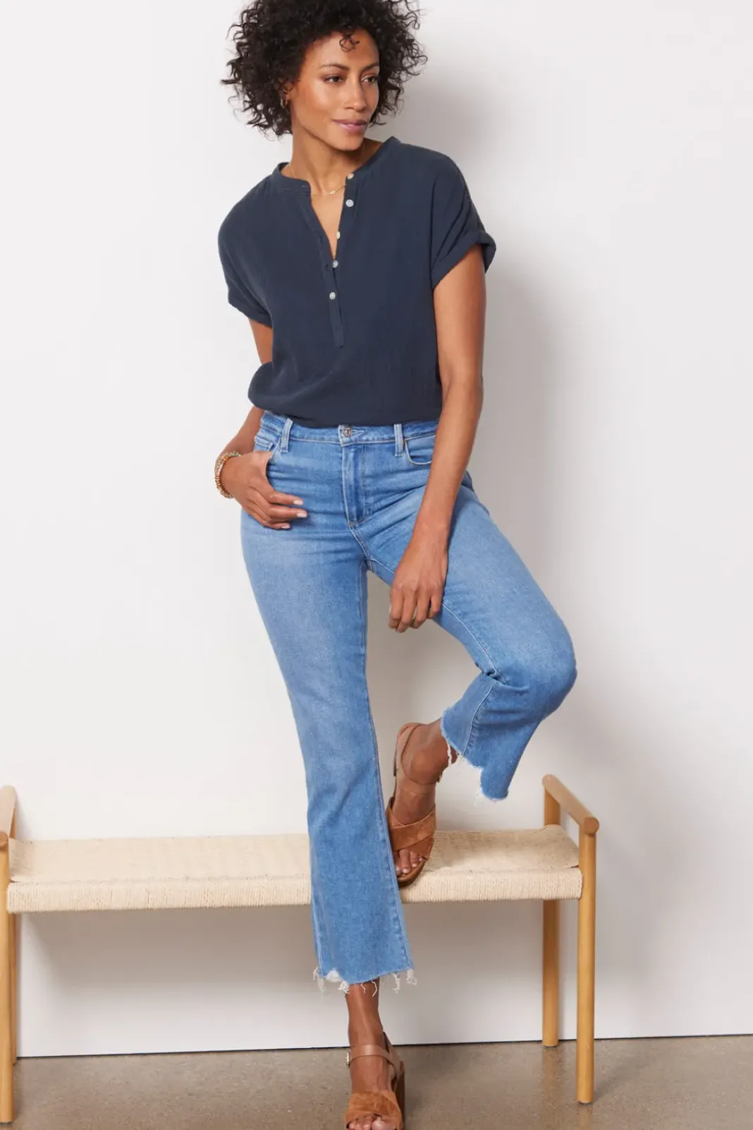 Tops & Tees<FAHERTY Dream Cotton Desmond Top Navy