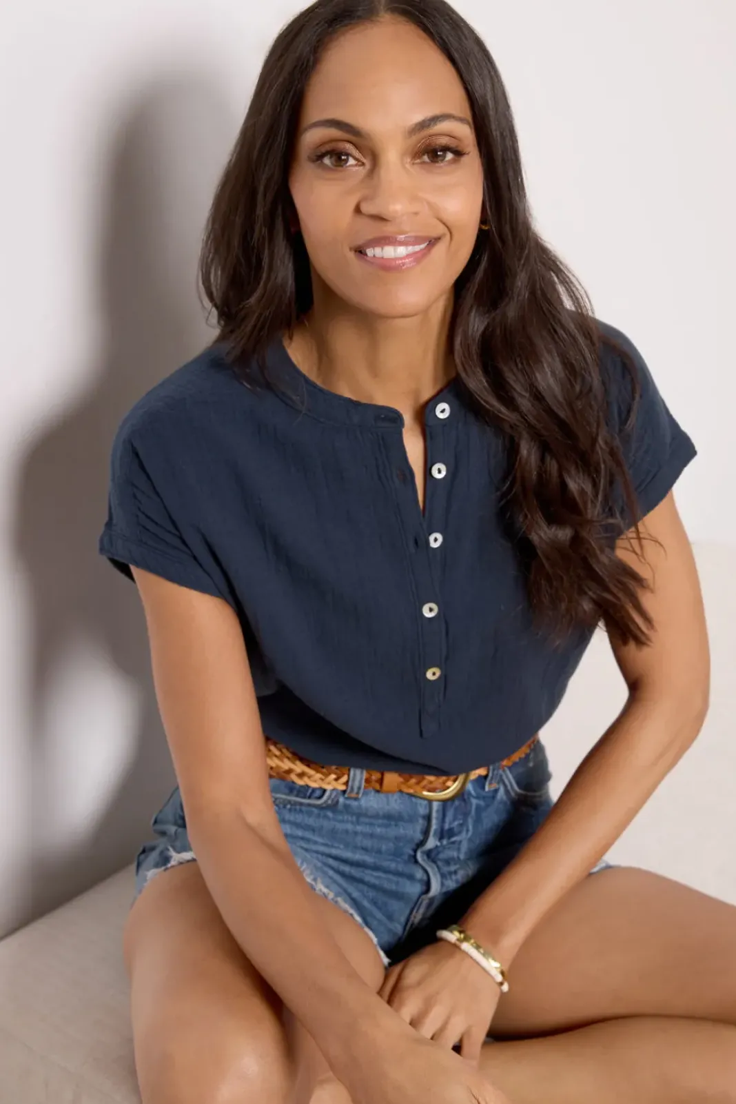 Tops & Tees<FAHERTY Dream Cotton Desmond Top Navy